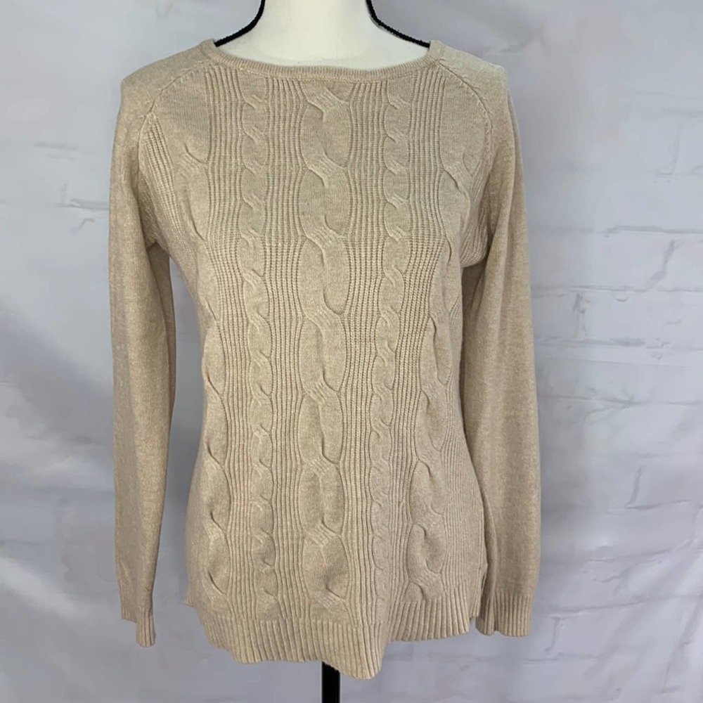 Cyrus Women’s‎  Beige Long sleeve Pullover Sweater